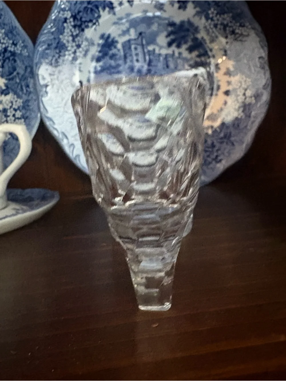 Clear Textured Glass slipper Irish crystal